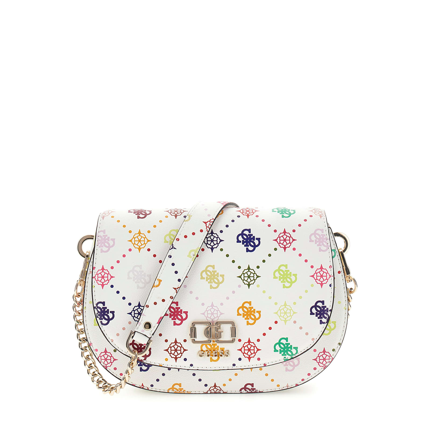 Guess Emelie Multi Logo Flap Shoulder Bag HWGM99-28200-MUO