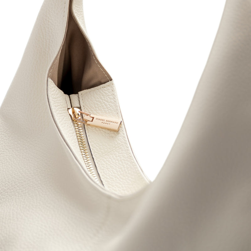 Isabel Bernard Honoré Grace crème leren schoudertas van kalfsleer IB25093-070-zoom-