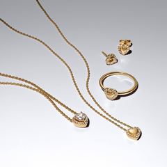 Pandora Timeless Gold Plated Sparkling Heart Halo Necklace 364364C01-45