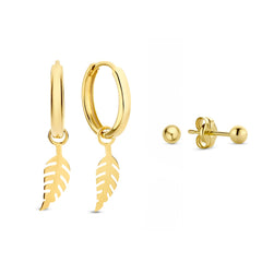 Isabel Bernard Cadeau d´Isabel 14 Carat Golden Earrings Set IB90119