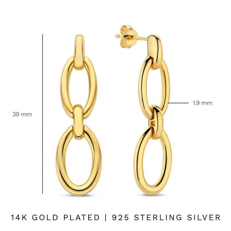 Parte Di Me Bibbiena Poppi Clara 925 Sterling Zilveren Gold Plated OorhangersPDM36188-zoom-