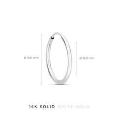 Isabel Bernard Saint Germain Cerise 14 Carat Whitegold Hoop Earrings IB360170