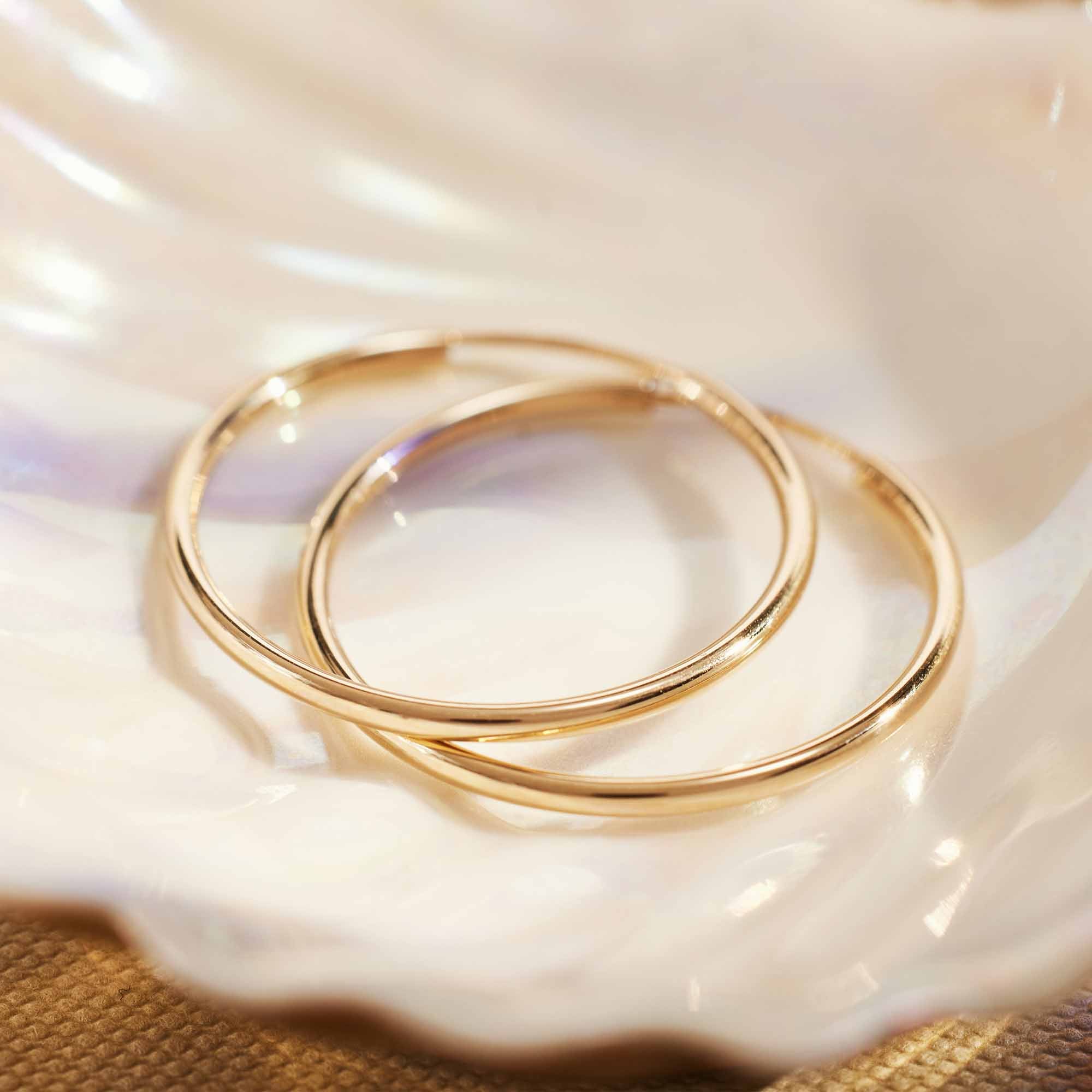 Isabel Bernard Le Marais Cerise 14 Carat Golden Hoop Earrings IB360169