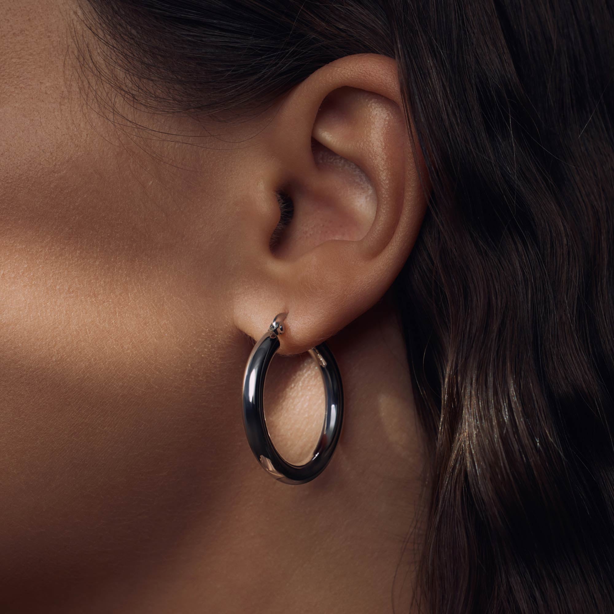 Parte Di Me Bibbiena Poppi Casentino 925 Sterling Silver Hoop Earrings PDM36153