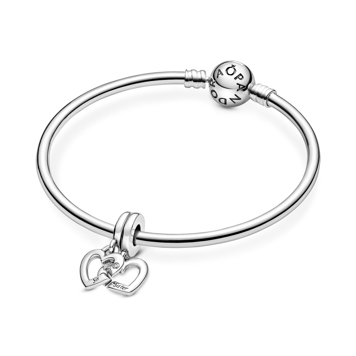 Pandora People Linked Sister Hearts Split Charm 799538C01