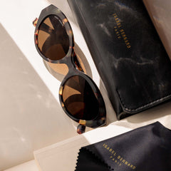 Isabel Bernard La Villette Rosaire Brown Tortoise Ovale Sunglasses IB400002-14-14
