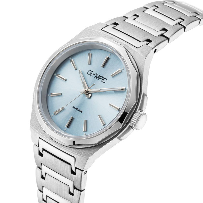 Olympic Momentum Zilver en Blauw Dameshorloge OL66DSS026-zoom-