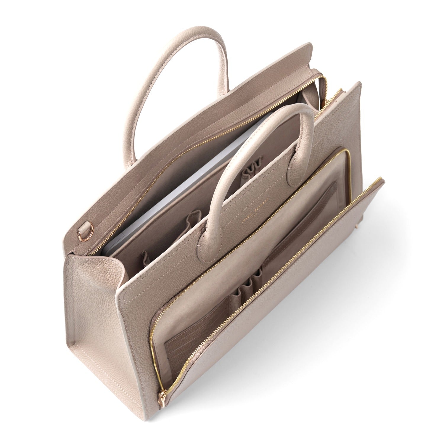 Isabel Bernard Honoré Nadine Taupe Leather Handbag made of Calfskin IB25038