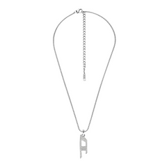 Diesel D Logo Silver Stainless Steel Necklace DX1624040