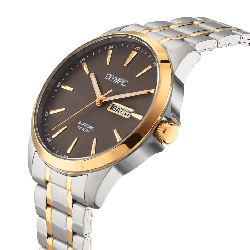 Olympic John Zilverkleurig Herenhorloge OL26HSS322B-zoom-