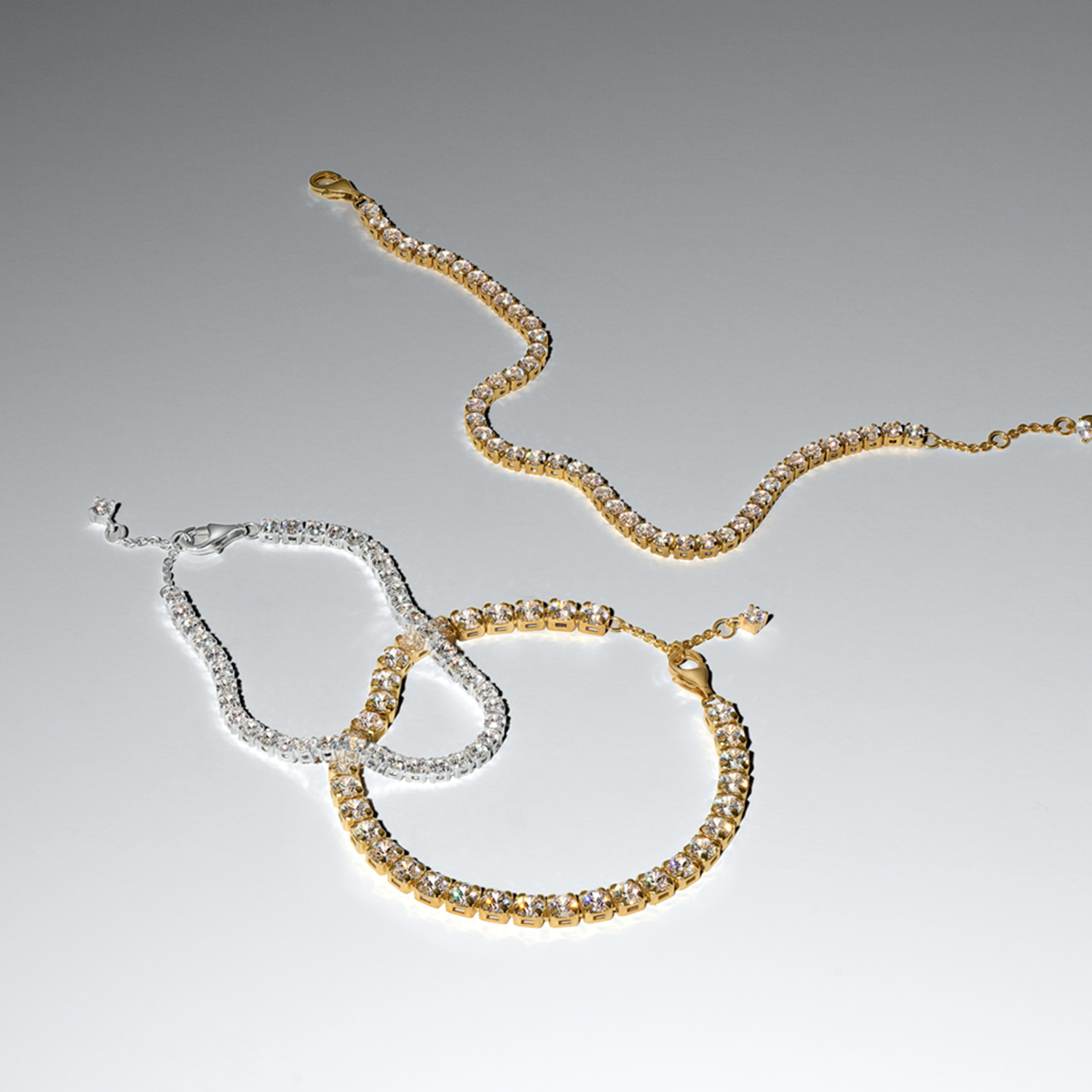 Pandora Timeless Gold Plated Sparkling Bold Tennis Bracelet 563539C01-18