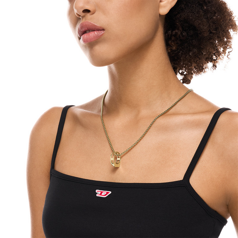 Diesel D Logo Stainless Steel Unisex Necklace DX1670710-zoom-