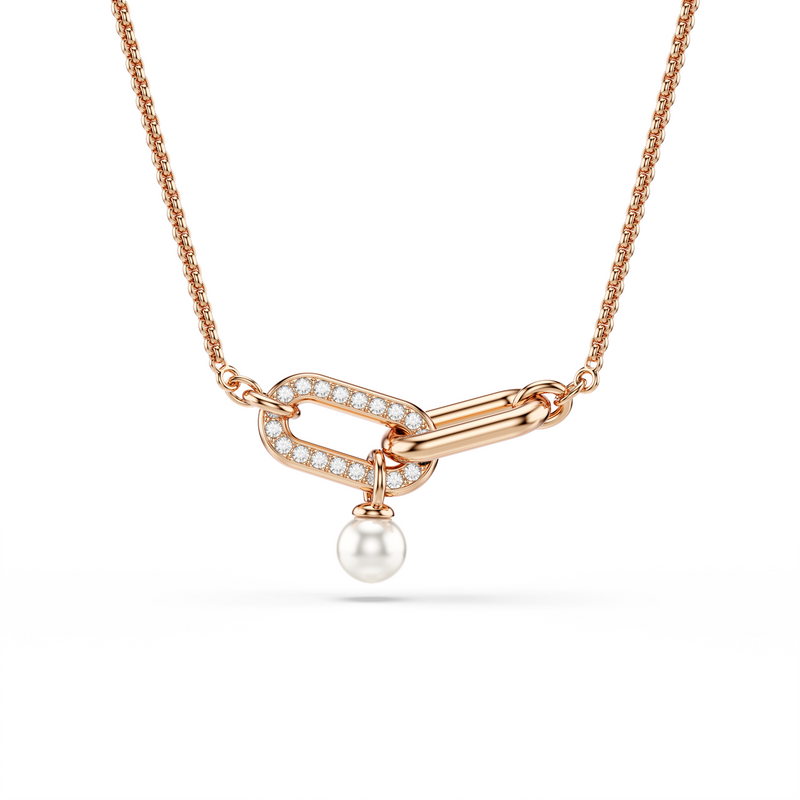 Swarovski Constella Rose Gold Coloured Necklace 5728589-zoom-