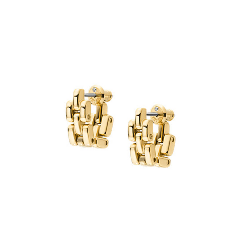 Fossil Arden Gold Coloured Stainless Steel Earrings JF04902710-zoom-