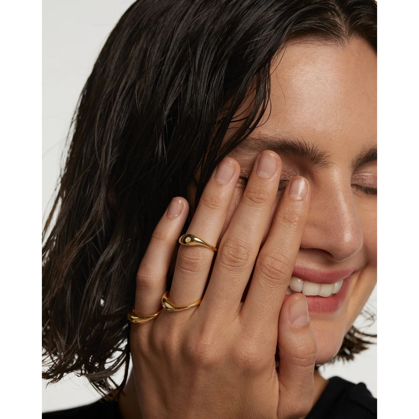 P D Paola The New Essentials 925 Sterling Silver Ring AN01-994-10with18K Gold Plating