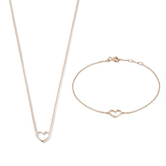 Isabel Bernard Cadeau d'Isabel 14 Carat Rosegold Necklace and Bracelet giftset IB90060