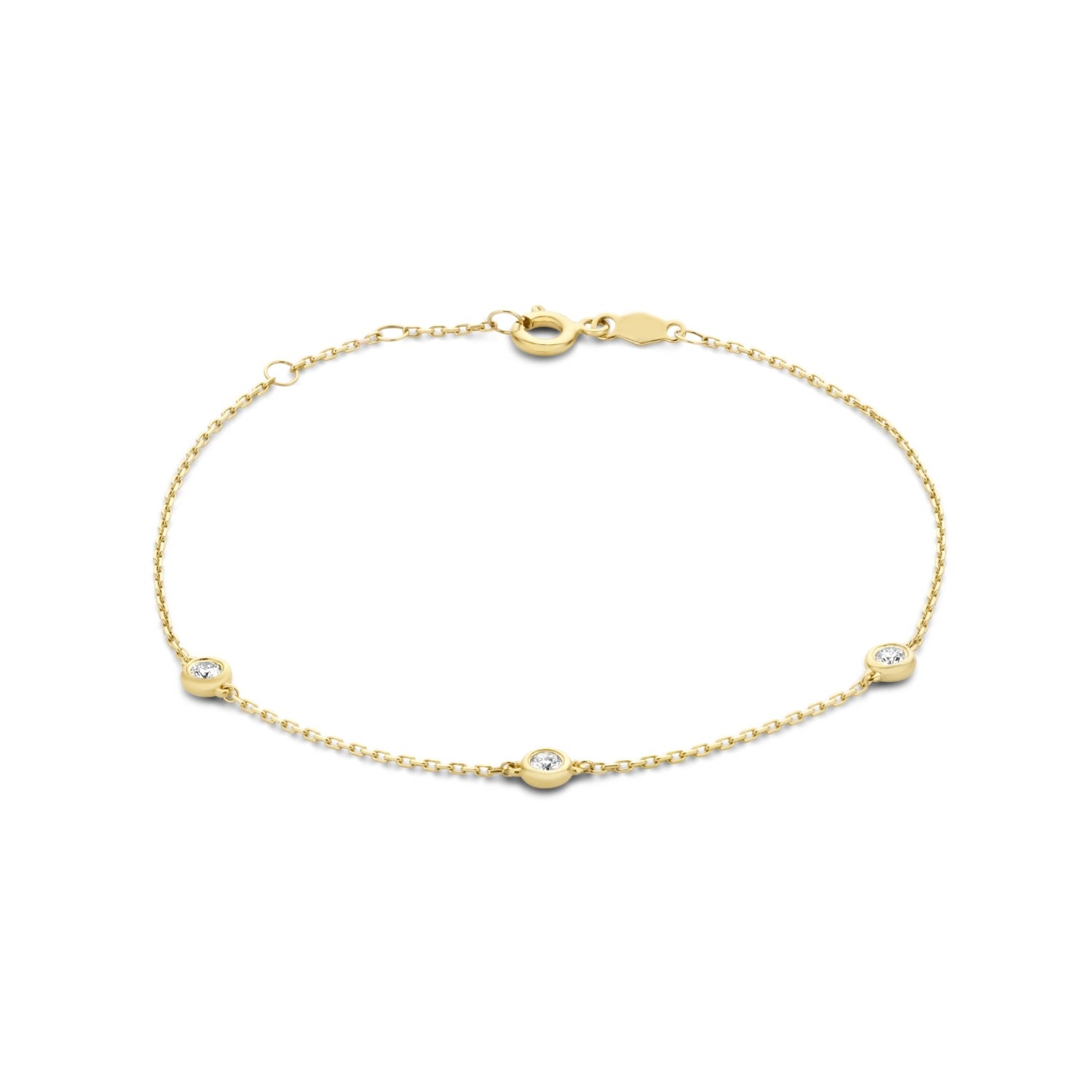 Isabel Bernard De la Paix Alfie 14 Carat Golden Bracelet | diamond 0.12 ct | IBD320001