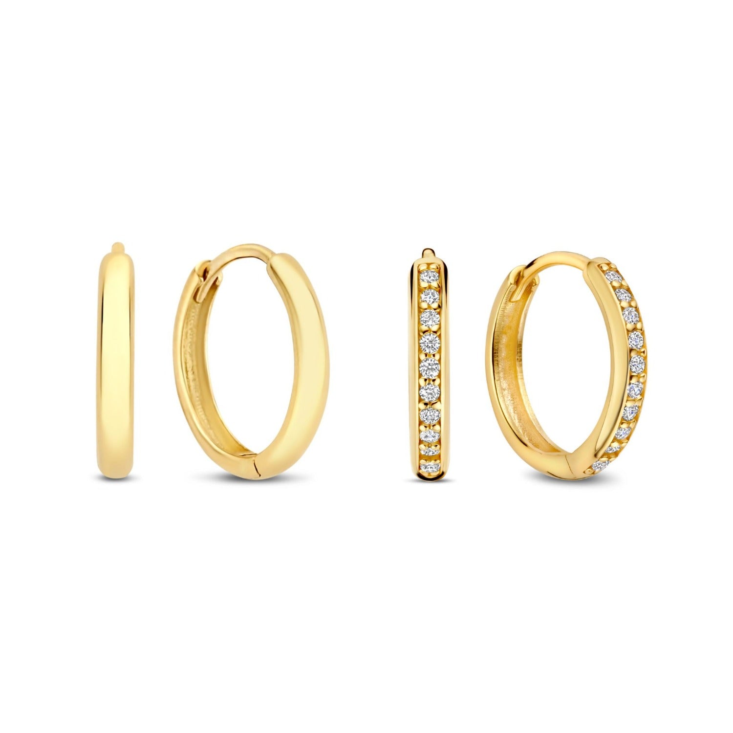 Isabel Bernard Cadeau d'Isabel 14 karat gold earring set with zirconia IB90188