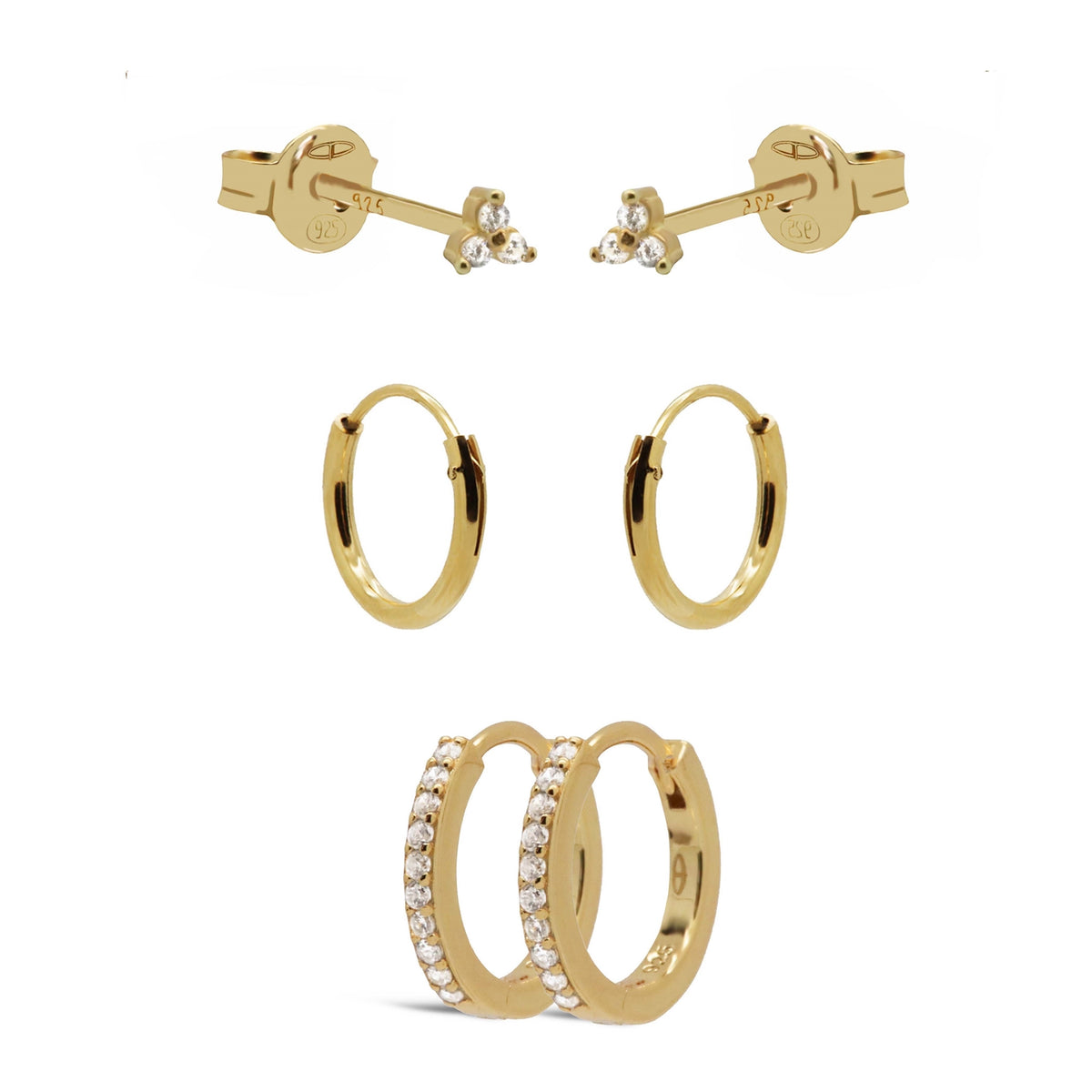 Karma 925 Sterling Silver Flow Earparty EPV47GP