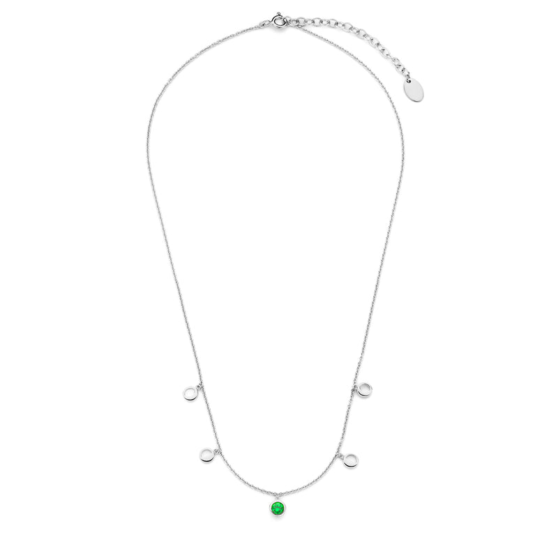 Violet Hamden Luna 925 Sterling Zilveren Ketting met Manen en Groene Zirkonia Steentje VH340041-zoom-