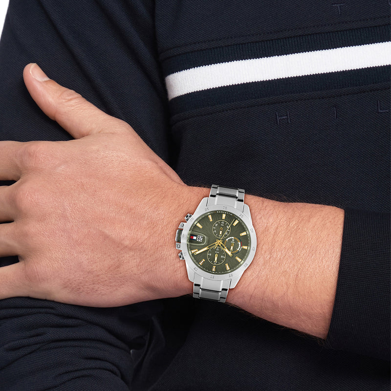 Tommy Hilfiger Jameson Silver and Green Men's Watch TH1792197-zoom-