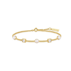 Ania Haie Reimaginer Gold Coloured Pearl Station Bracelet AH-B069-02G