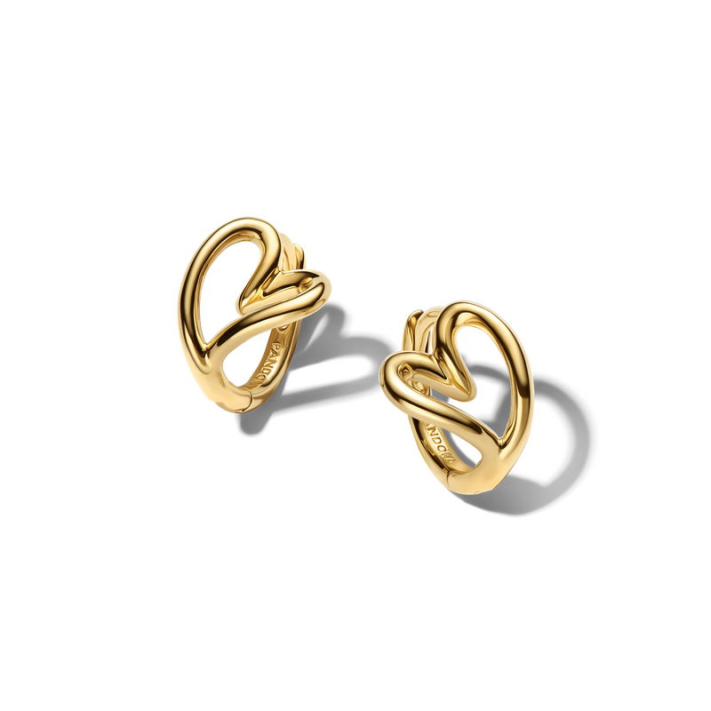 Pandora Essence Gold Plated Organically Shaped Small Heart Earrings 264359C00-zoom-