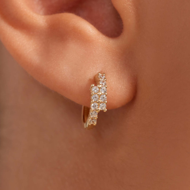 Beloro Jewels Monte Napoleone Joley 9 karaat oorringen met zirkonia stenen (9,7 mm) BO360117-zoom-