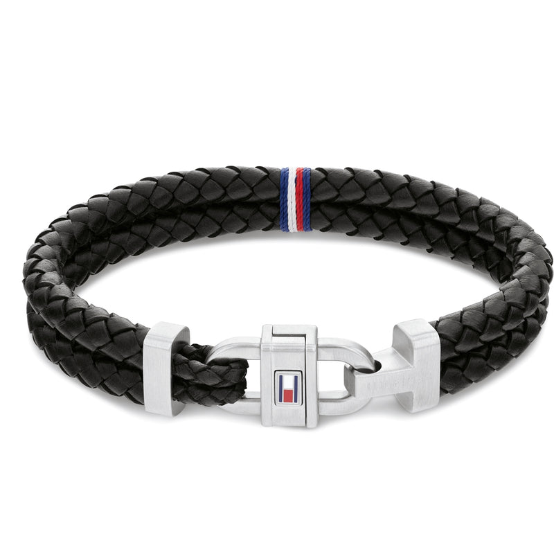 Tommy Hilfiger Jewels Black Leather Bracelet TJ2790361 (Length: 21.00 cm)-zoom-
