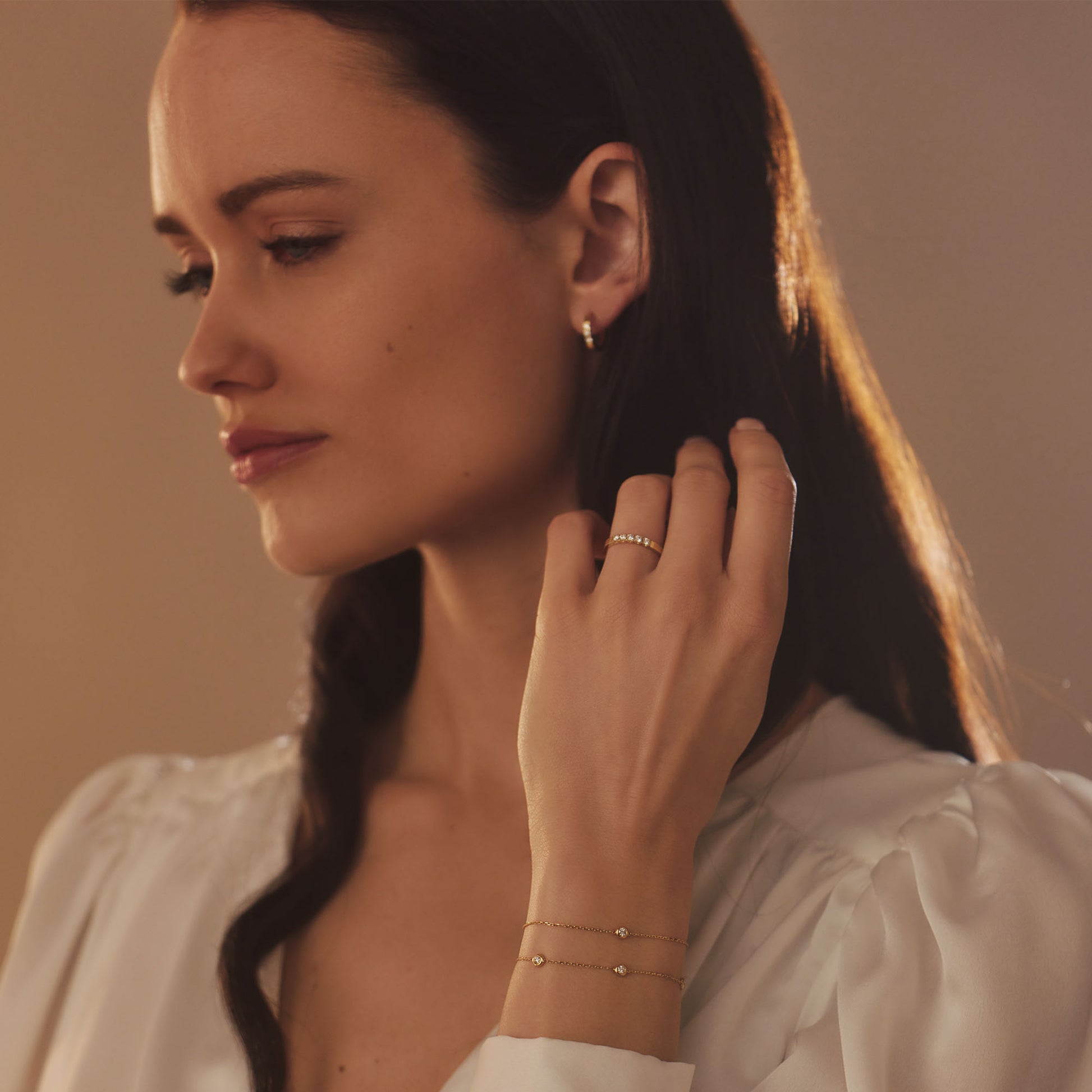 Isabel Bernard De la Paix Alfie 14 Carat Golden Bracelet | diamond 0.12 ct | IBD320001