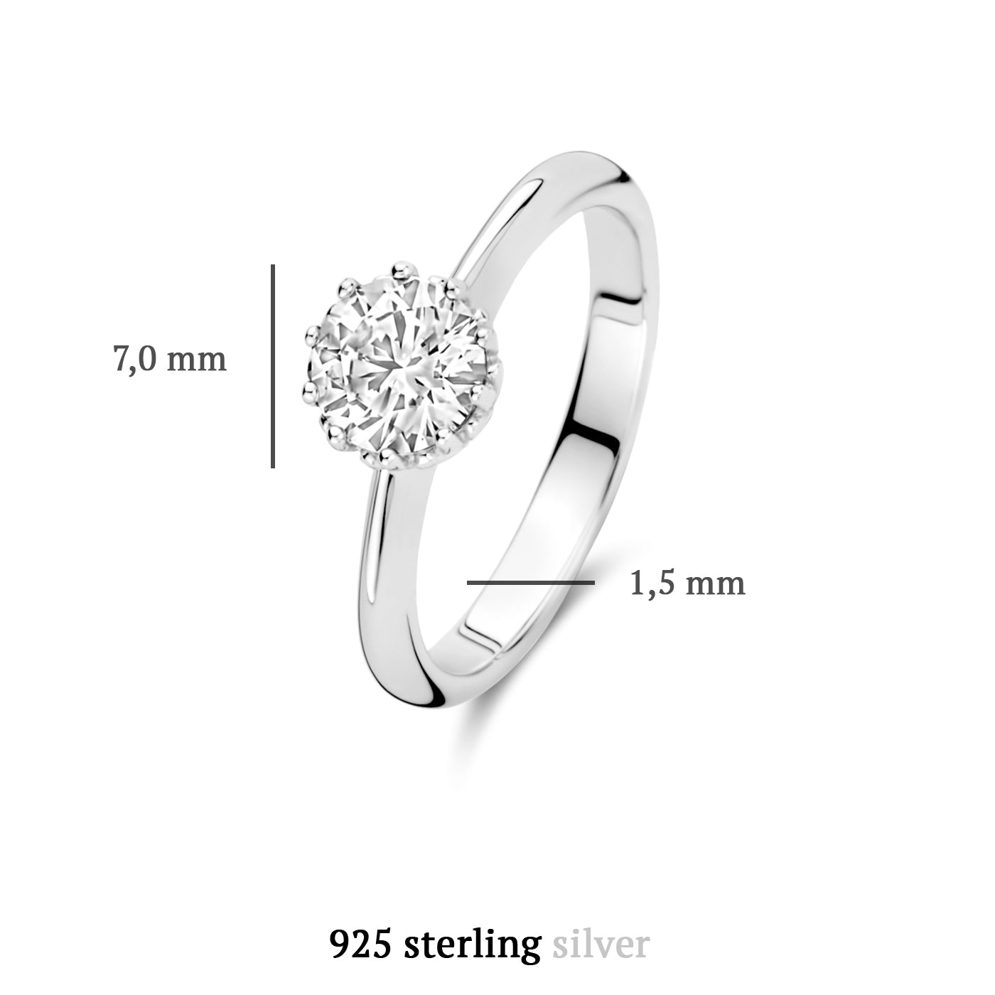 Parte Di Me Cento Luci Rosia 925 Sterling Silver Ring PDM33011-60
