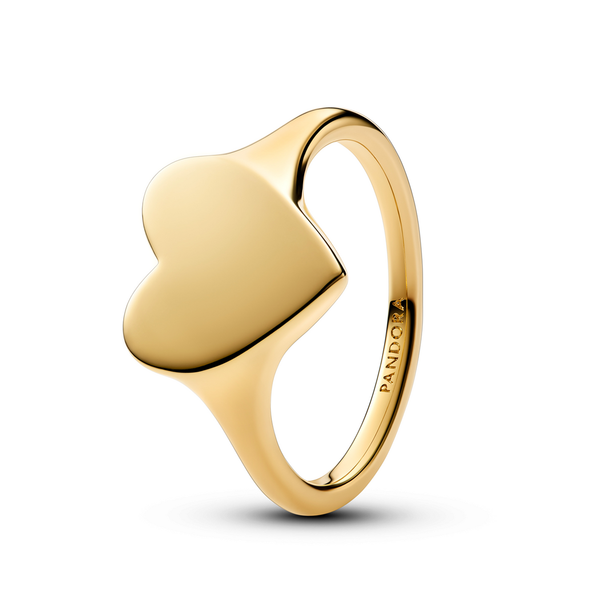 Pandora Moments Gold Plated Engravable Heart Ring 163988C00-52
