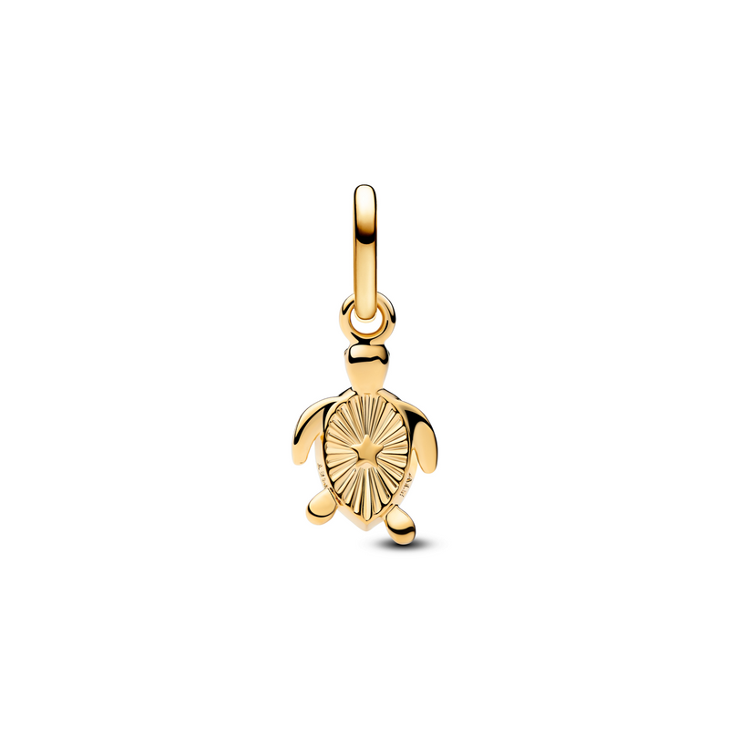 Pandora ME Gold Plated Green Turtle Mini Dangle Charm 763823C01-zoom-
