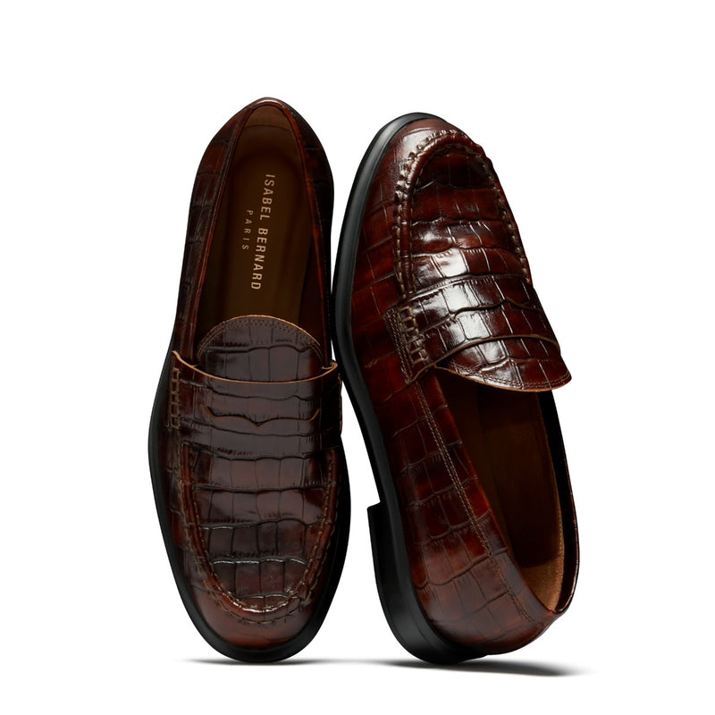 Isabel Bernard Vendôme Blandine Croco Bruine Kalfsleren Loafers IB51015-230-37-zoom-