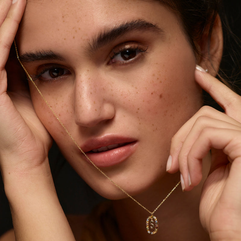 P D Paola 925 Sterling Zilveren Goudkleurige Letter V Ketting CO01-281-U-zoom-