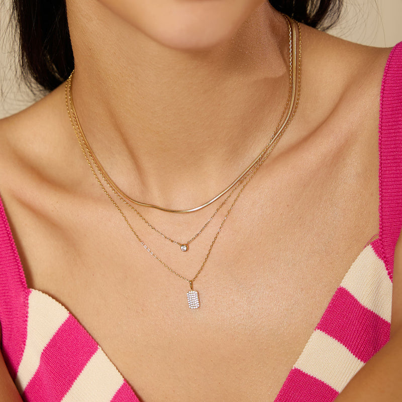 Ania Haie Sunny Sparkler Goudkleurige Pave Hanger Ketting AH-N064-01G-zoom-