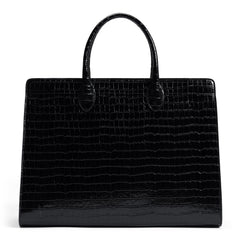 Isabel Bernard Honoré Nadine Black Croco Leather Handbag made of Calfskin IB25033