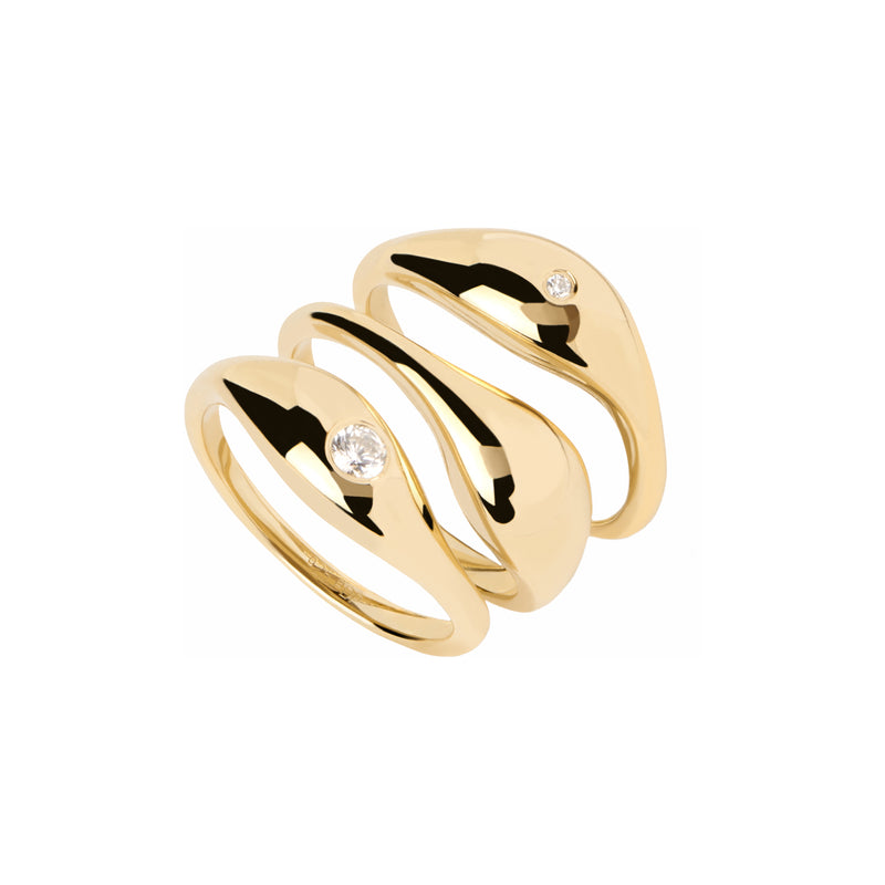 P D Paola The New Essentials 925 Sterling Silver Ring AN01-994-10 Gold Plated-zoom-