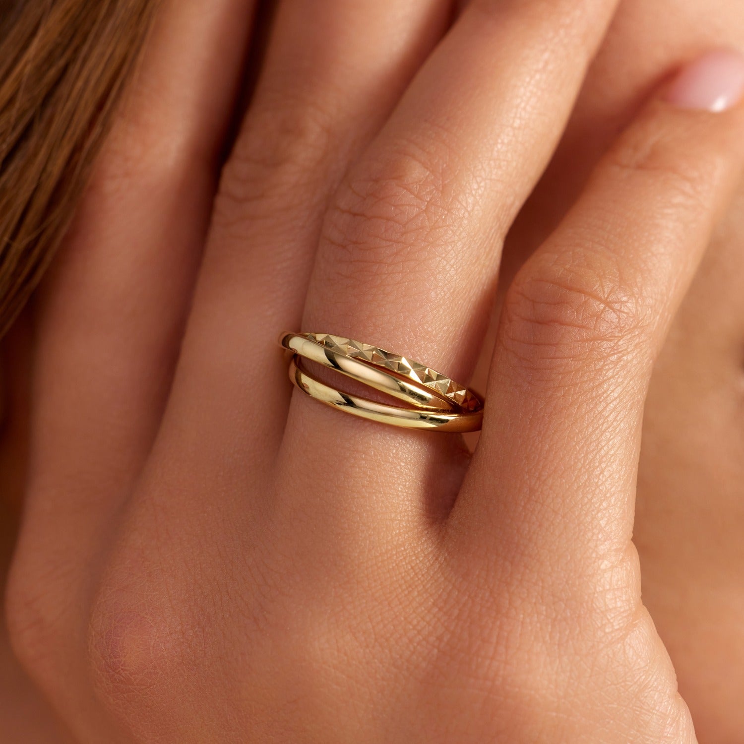 Parte di Me Ponte Vecchio Lucilla 925 Sterling Silver Gold Plated Ring with Diamond Cut PDM33072-52