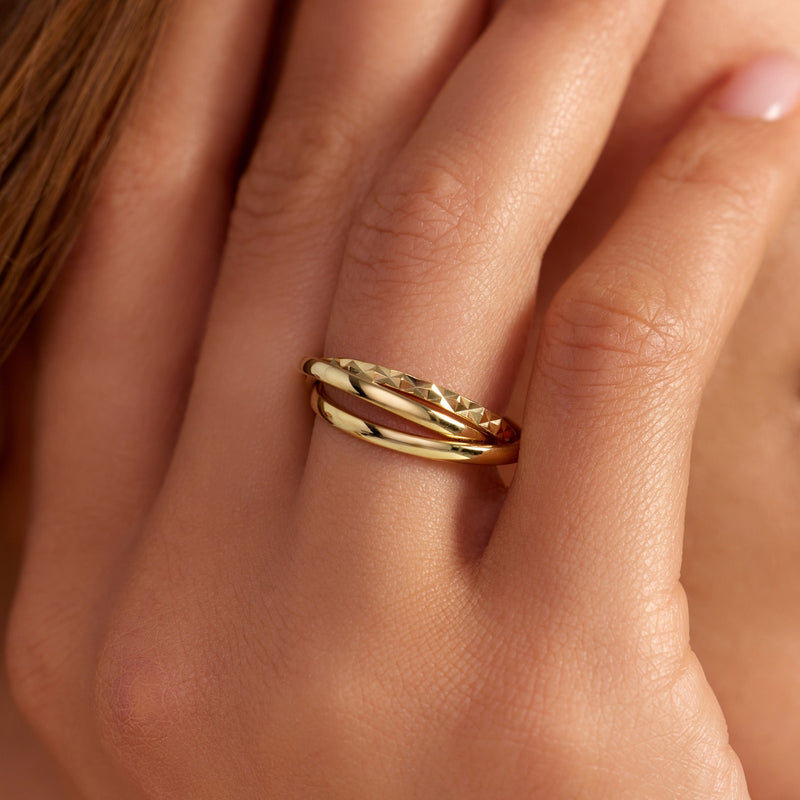 Parte di Me Ponte Vecchio Lucilla 925 Sterling Silver Gold Plated Ring with Diamond Cut PDM33072-52-zoom-