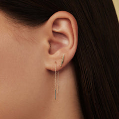 Isabel Bernard 14 Carat Golden Le Marais Double Tube Ear Studs IB360058