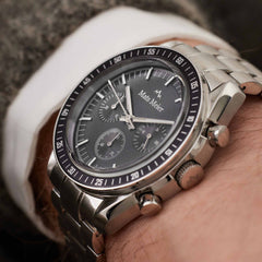 Mats Meier Arosa Racing Chronograph Men'sWatch Silver-coloured and Black MM50012