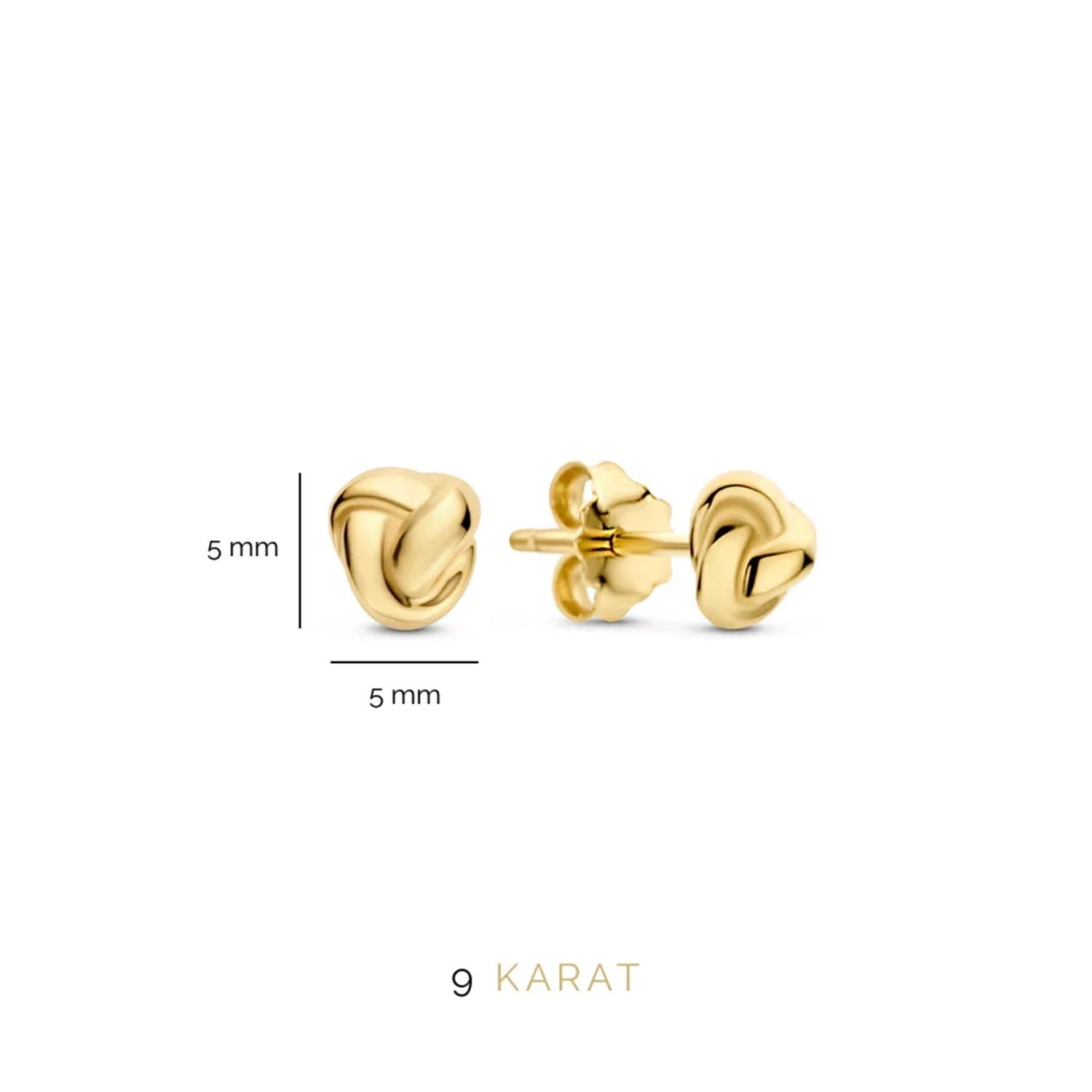 Beloro Jewels Regalo d'Amore 9 karat gold bracelet and ear studs gift set with knot BO90038