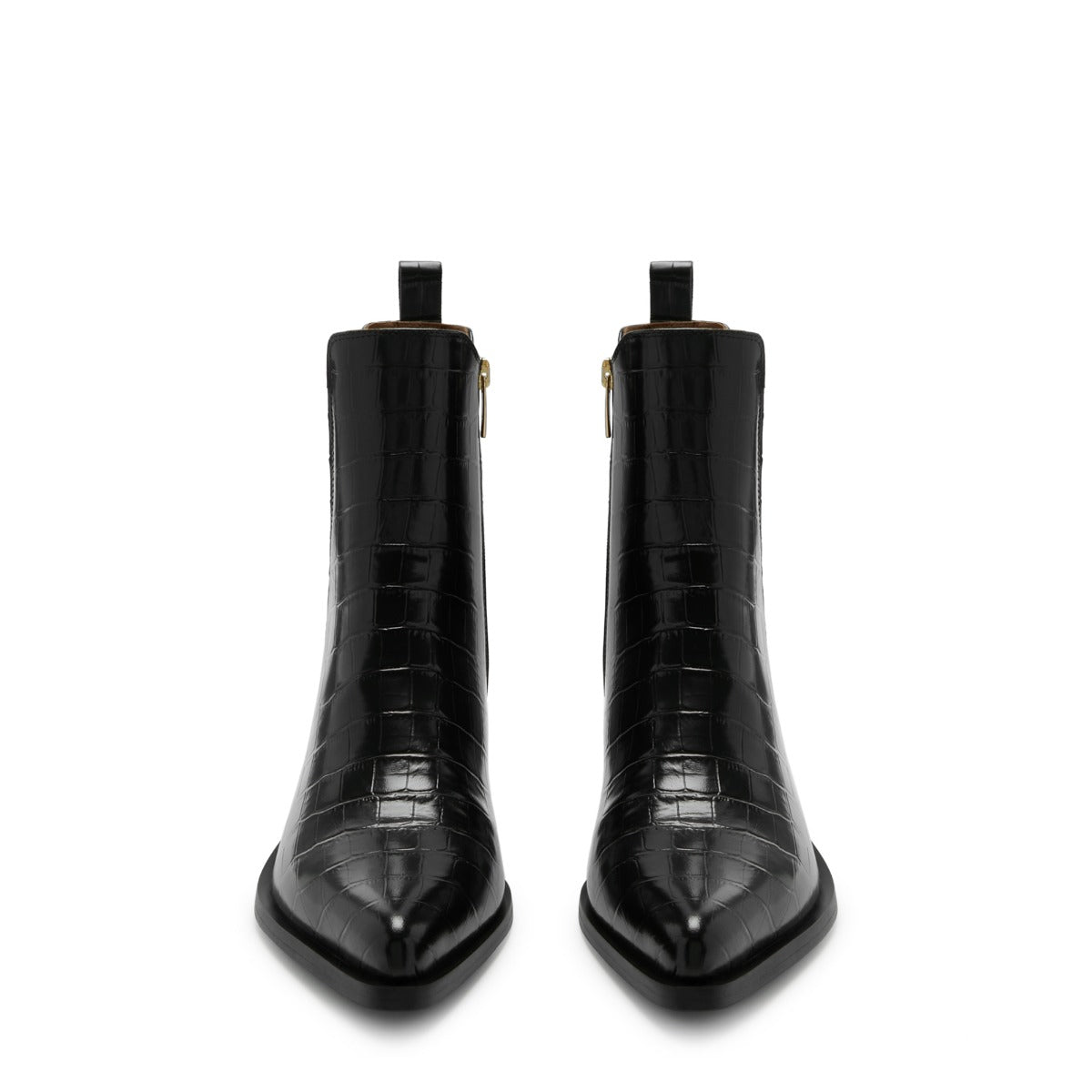 Isabel Bernard Vendôme Amandine croco black calfskin leather boots IB53010-201-36