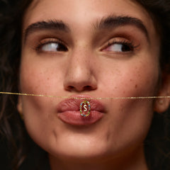 P D Paola 925 Sterling Silver Gold-coloured Letter V Necklace CO01-281-U