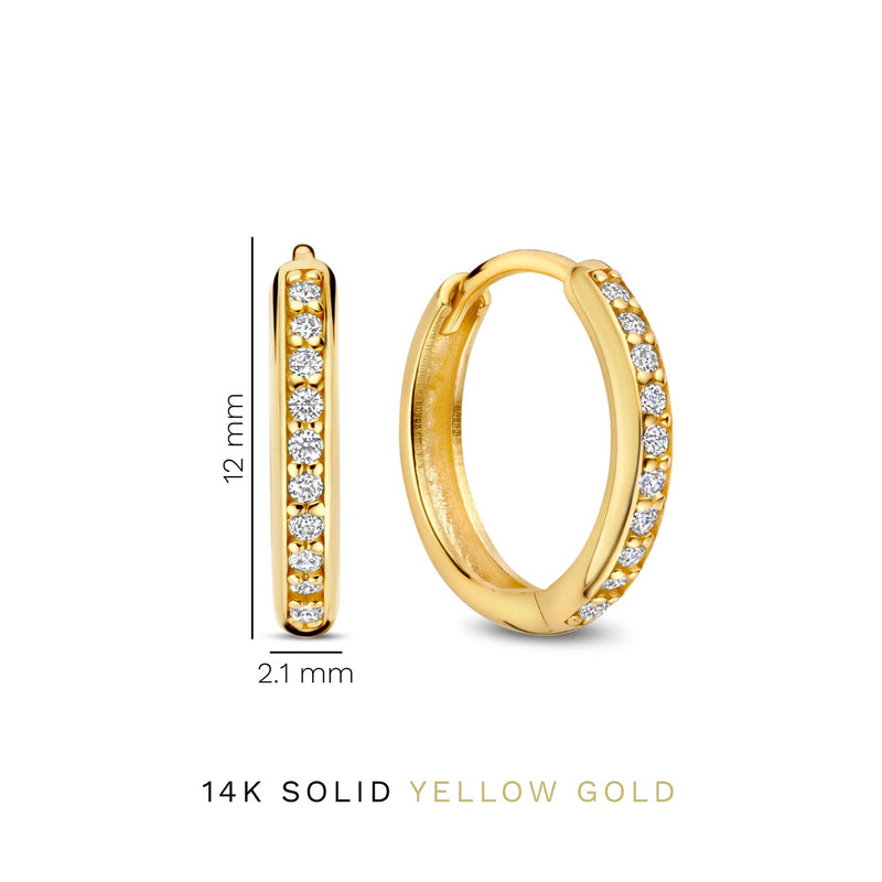 Isabel Bernard Cadeau d'Isabel 14 karaat gouden oorbellenset met zirkonia IB90188-zoom-