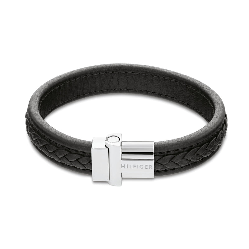 Tommy Hilfiger Jewels Black Leather Bracelet TJ2790375 (Length: 21.00 cm)-zoom-