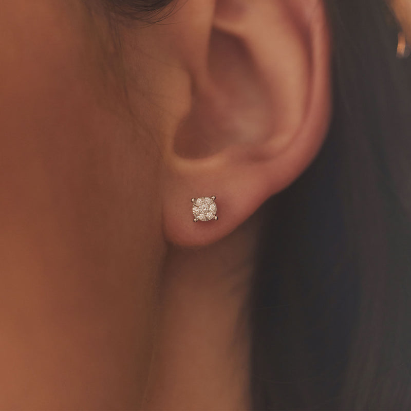 Isabel Bernard De la Paix Hanaé 14 karaat witgouden oorknoppen | diamant 0.16 ct | IBD360016-zoom-