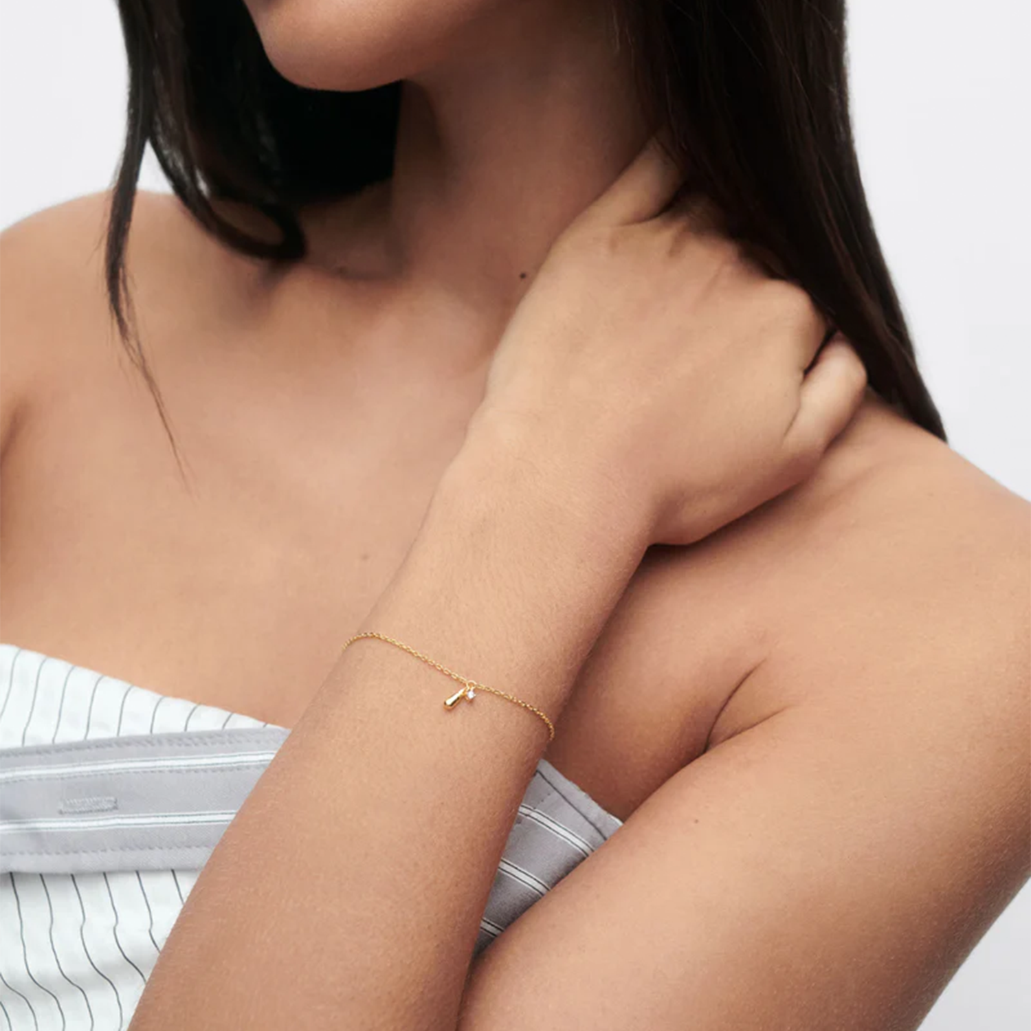 P D Paola New Essentials 925 Sterling Silver Bracelet with Gold Plating PU01-846-U