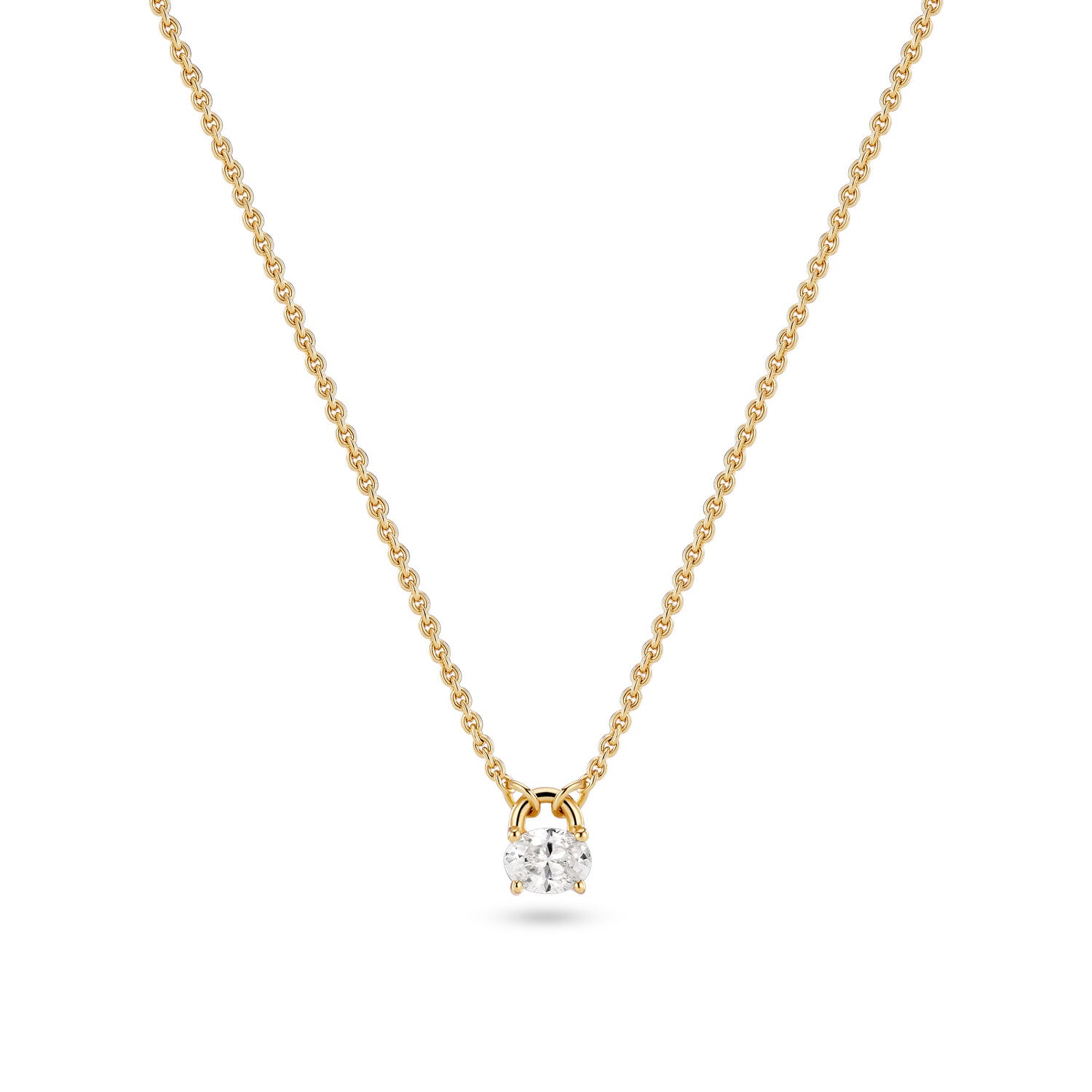 Sif Jakobs Gold Plated Ovale Necklace SJ-N2744-CZ-YG